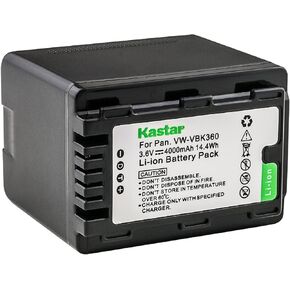 Kastar 3-Pack Battery VW-VBK360 Replacement for Panasonic HDC-TM35, HDC-TM40, HDC-TM40GK, HDC-TM40K, HDC-TM40P, HDC-TM40PC, HDC-TM41, HDC-TM41H, HDC-TM41P, HDC-TM41PC, HDC-TM45, HDC-TM55 Camera