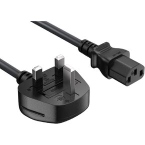 KKE UK IEC 60320 C13 Kettle Power Cord, 6ft, 18 AWG England Power Cord, Power Supply Cable for PC/TV/Monitor