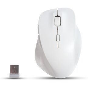 Wireless Mouse, 2.4G Ergonomic Optical Mouse, 5 Buttons,DPI Adjustable, USB Computer Mouse for Laptop, PC, Computer, Chromebook, Notebook（White）