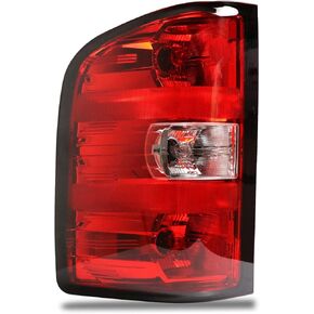 Tail Light Assembly Compatible With 2007-2013 Chevy Silverado 1500 2500HD 3500HD GMC Sierra 2500 HD 3500 HD (Red Border, Right Passenger Side)