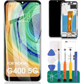 for Nokia TA-1448 Screen Replacement for Nokia G400 LCD Screen Replacement Display for Nokia G400 5G Touch Screen Digitizer Assembly Replacement with Frame TA-1530 TA-1476 N1530DL