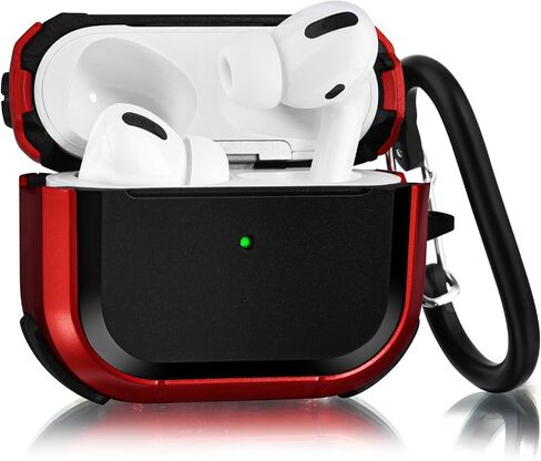 CAGOS for Airpods Pro Case, Cool Shock-Absorbing iPod Pro Hard Cover with Metal Keychain Accessories Compatible with Apple Airpod Pro 1st Generation Case Women Men, Black in Saudi Arabia
