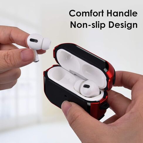 CAGOS for Airpods Pro Case, Cool Shock-Absorbing iPod Pro Hard Cover with Metal Keychain Accessories Compatible with Apple Airpod Pro 1st Generation Case Women Men, Black in Saudi Arabia