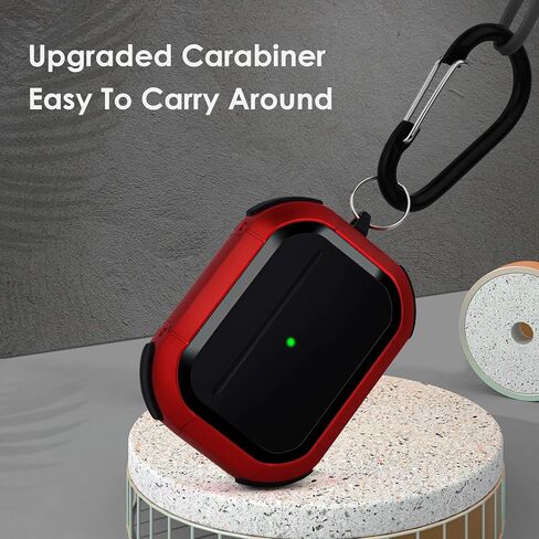 CAGOS for Airpods Pro Case, Cool Shock-Absorbing iPod Pro Hard Cover with Metal Keychain Accessories Compatible with Apple Airpod Pro 1st Generation Case Women Men, Black in Saudi Arabia