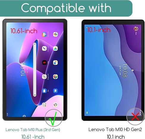 KEANBOLL 2 Pack Designed for Lenovo Tab M10 Plus 3rd Gen 10.6 Inch 2022 Tempered Glass Screen Protector (TB125FU TB128FU TB128XU), 9H Hardness, Anti Scatch, Case Friendly in Saudi Arabia