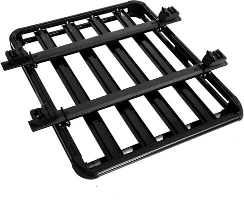 50 بوصة حامل سقف حامل البضائع مضاد للصدأ خفيف الوزن من الألومنيوم العالمي سقف سلة على السطح سلة البضائع حامل الأمتعة العلوي للسيارة، فضي in Kuwait