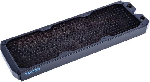 Alphacool NexXxos ST30 Full Copper Black Radiator (360mm) and Apex Stealth Metal Power Fans (3000 RPM) Bundle, Chrome in Saudi Arabia