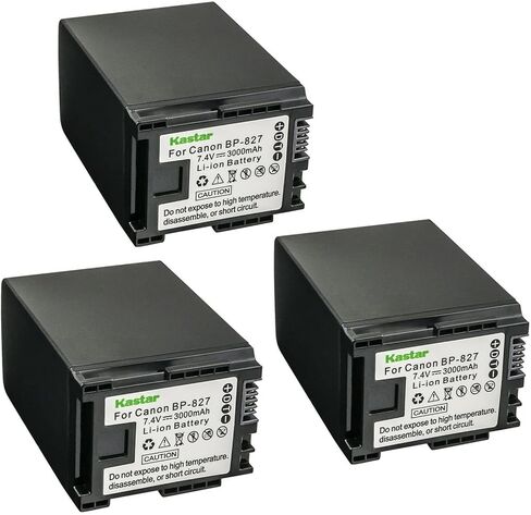 Kastar 4-Pack BP-827 Battery 7.4V 3000mAh Replacement for Canon Vixia FS10, Vixia FS100, Vixia FS11, VIXIA HG20, VIXIA HG21, VIXIA HF G10 HFG10, VIXIA HF G20 HFG20, VIXIA HF G30 HFG30 Camcorder in Saudi Arabia