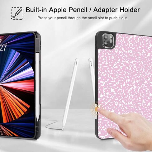 Tuiklol for New iPad Pro 11 inch Case 2022 2021 2020 2018 (1/2/3/4 Gen), Convenient Magnetic Attachment, Pencil Holder, Auto Wake/Sleep, Trifold Stand Smart Case with Soft Back, Composition Book in Saudi Arabia