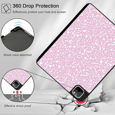 Tuiklol for New iPad Pro 11 inch Case 2022 2021 2020 2018 (1/2/3/4 Gen), Convenient Magnetic Attachment, Pencil Holder, Auto Wake/Sleep, Trifold Stand Smart Case with Soft Back, Composition Book in Saudi Arabia