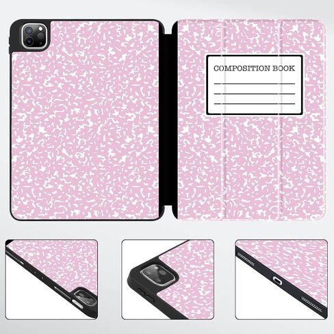 Tuiklol for New iPad Pro 11 inch Case 2022 2021 2020 2018 (1/2/3/4 Gen), Convenient Magnetic Attachment, Pencil Holder, Auto Wake/Sleep, Trifold Stand Smart Case with Soft Back, Composition Book in Saudi Arabia