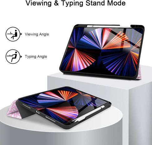 Tuiklol for New iPad Pro 11 inch Case 2022 2021 2020 2018 (1/2/3/4 Gen), Convenient Magnetic Attachment, Pencil Holder, Auto Wake/Sleep, Trifold Stand Smart Case with Soft Back, Composition Book in Saudi Arabia