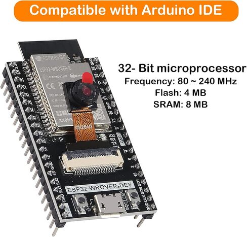 3 قطع ESP32-WROVER لوحة تطوير ESP32 مع كاميرا واي فاي بلوتوث للغات برمجة Arduino IDE ولغة C وM MicroPython(ESP32-WROVER) in Saudi Arabia