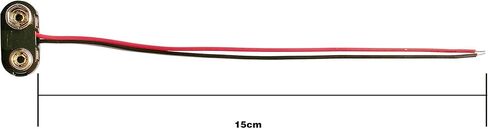 25 قطعة 9 فولت مشبك بطارية موصل بطارية مشبك سلك موصلات كابل قصير اتصال 15 سنتيمتر طول (T نوع الجلود قذيفة) in Kuwait