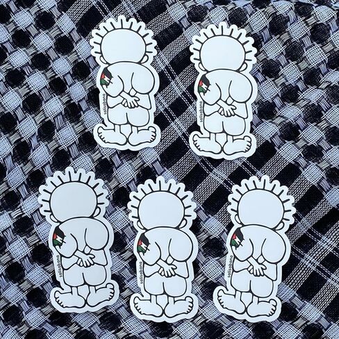 5pc Handalah Palestine Boy Waterproof Vinyl Sticker Hanzala Palestine Flag Laptop Decal Free Palestine Cartoon Water Bottle Sticker Aesthetic Birthday Gift National Palestinian Flag Car Sticker Set in Saudi Arabia