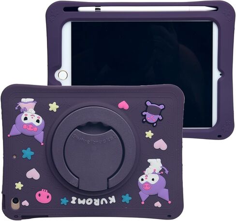 حافظة كرتونية لجهاز iPad Air 6th 11" M2 Case 2024/ Air 5th/4th 10.9" 2022/2020، MONEHOYSY مسند سيليكون ناعم لطيف [مقاوم للسقوط، مقاوم للصدمات] غطاء خلفي للأطفال البنات (Kurom-2) in Saudi Arabia