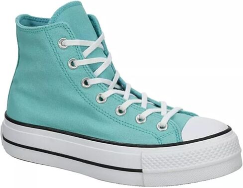 منصة قماشية عالية الجودة من Converse للجنسين Chuck Taylor All Star - نمط إغلاق بأربطة - أزرق مخضر 6.5 in Saudi Arabia