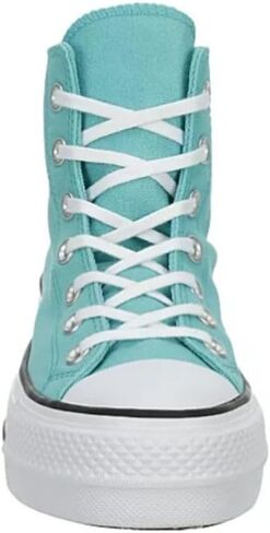 منصة قماشية عالية الجودة من Converse للجنسين Chuck Taylor All Star - نمط إغلاق بأربطة - أزرق مخضر 6.5 in Saudi Arabia