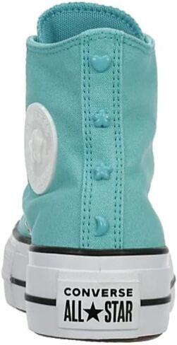 منصة قماشية عالية الجودة من Converse للجنسين Chuck Taylor All Star - نمط إغلاق بأربطة - أزرق مخضر 6.5 in Saudi Arabia