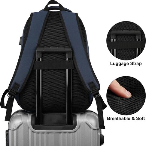 Black Backpack for Men and Women, School Backpack Teens Boys and Girls 15.6 Inch Laptop Bookbag with USB Charger for High School College Work Travel Business in Saudi Arabia