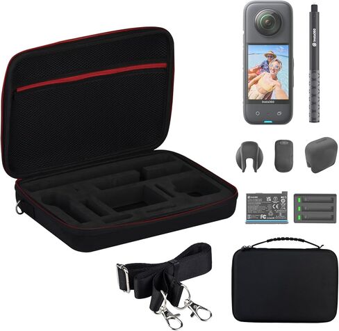 حقيبة حمل Hisewen لكاميرا Insta360 X3، حقيبة تخزين حقيبة سفر صلبة متوافقة مع ملحقات Insta360 X3 وكاميرات Insta360 One X3 X2 X in Kuwait
