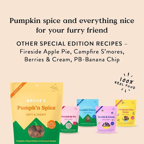 Bocce's Bakery Berry Sorbet Treats for Dogs, Wheat-Free Everyday Dog Treats, Made with Real Ingredients, Baked in The USA, All-Natural Soft & Chewy Cookies, Strawberry, Blueberry & Vanilla, 6 oz in Saudi Arabia