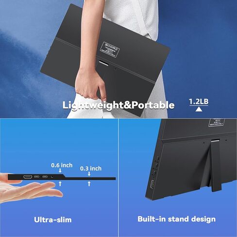 شاشة كينوا المحمولة التي تعمل باللمس، شاشة كمبيوتر محمول مقاس 14 بوصة FHD 1080P IPS، شاشة خارجية بمنفذ USB C HDMI ومكبرات صوت وحوامل مدمجة، شاشة سفر لأجهزة الكمبيوتر المحمول/الهاتف/الكمبيوتر الشخصي/Mac/Xbox/Switch/PS4/5 in Kuwait