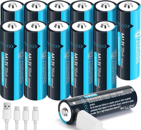 USB Rechargeable 1.5V Lithium Batteries AA Size,Long-Lasting Double A Battery 2100mAh（3200mWh） with Charging Cable 8 Pack for Blink Outdoor Camera, Xbox in Saudi Arabia