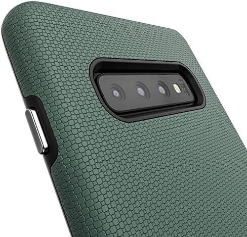 حافظة Crave Dual Guard لهاتف Galaxy S10+، حافظة مزدوجة الطبقات مضادة للصدمات لهاتف Samsung Galaxy S10+، S10 Plus (6.4 بوصة) - أخضر غابة in Kuwait