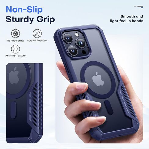 MOBOSI Privacy for iPhone 15 Pro Max Case [Compatible with MagSafe] Shockproof Military-Grade Protection, [with Screen&Camera Lens Protector], Magnetic Phone Case for iPhone 15 ProMax 6.7'', Black in Saudi Arabia
