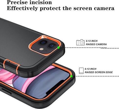 Phone Case for iPhone 11 Case with HD Screen Protector, Heavy Duty Shockproof & Dropproof 3-Layer Cover Phone Case for iPhone 11 (PurpleSkyBlue) in Saudi Arabia