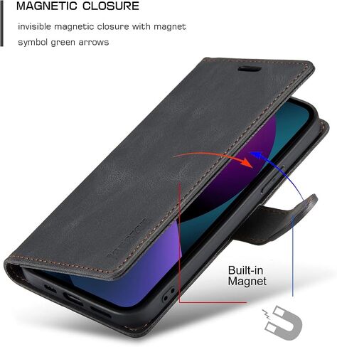 japezop Case for iPhone 13 5G, iPhone 13 Wallet Case with [RFID Blocking] Credit Card Slots Folio Magnetic Stand,Leather Flip Case Wallet for iPhone 13 5G 6.1 Inch (Coffee) in Kuwait
