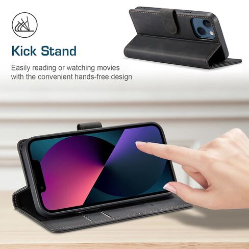 japezop Case for iPhone 13 5G, iPhone 13 Wallet Case with [RFID Blocking] Credit Card Slots Folio Magnetic Stand,Leather Flip Case Wallet for iPhone 13 5G 6.1 Inch (Coffee) in Kuwait