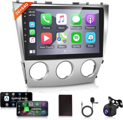 2 + 64G راديو السيارة أندرويد ستيريو سيارة لتويوتا كامري 2006-2011 مع Carplay اللاسلكي Android Auto، وحدة رأس شاشة تعمل باللمس 10.1 بوصة مع وصلة مرآة واي فاي GPS بلوتوث FM RDS EQ كاميرا احتياطية SWC in Saudi Arabia