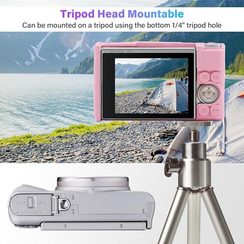 حافظة كاميرا SX730 SX740 ومجموعة ملحقات واقي شاشة LCD، حافظة سيليكون ناعمة لكاميرا Canon PowerShot SX740/SX730 HS، غطاء جسم لكاميرا SX740 SX730 مع غطاء عدسة - وردي in Kuwait