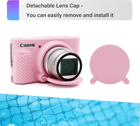حافظة كاميرا SX730 SX740 ومجموعة ملحقات واقي شاشة LCD، حافظة سيليكون ناعمة لكاميرا Canon PowerShot SX740/SX730 HS، غطاء جسم لكاميرا SX740 SX730 مع غطاء عدسة - وردي in Kuwait