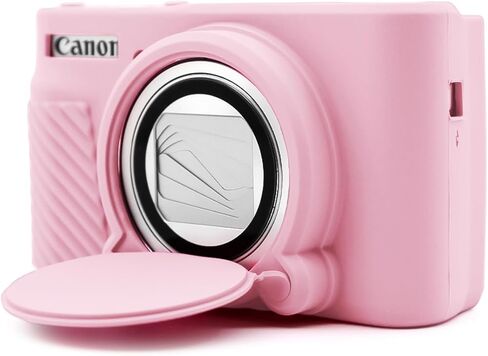 حافظة كاميرا SX730 SX740 ومجموعة ملحقات واقي شاشة LCD، حافظة سيليكون ناعمة لكاميرا Canon PowerShot SX740/SX730 HS، غطاء جسم لكاميرا SX740 SX730 مع غطاء عدسة - وردي in Kuwait