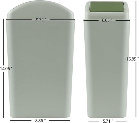12 L Slim Garbage Can, Small Plastic Trash Can with Swing Lid, 1 Pack (Pink) in Saudi Arabia