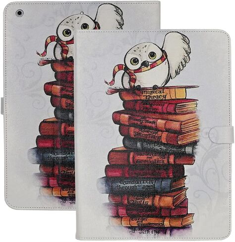 Case for iPad 9th / 8th/ 7th Generation 10.2 inch 2021/2020/2019, Premium PU Leather Folding Stand Shell Soft TPU Back Cover, Magical Cute Owl in Kuwait