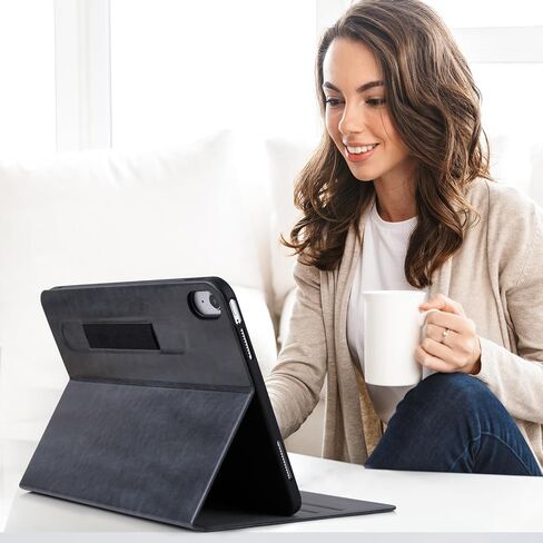 HFcoupe for iPad Air 6th Generation Cases 11 Inch 2024,10.9 iPad Case Air 5th/4th Gen (2022 & 2020) Embossed iPad Air M2 Case 11 inch with Elastic Pencil Holder, Auto Wake/Sleep Cover, Tan in Saudi Arabia
