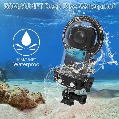 iEago RC 40M/131FT Dive Case for Insta360 One RS 1-Inch 360 Edition Underwater Photography Waterproof Housing Case with Bracket Mount Adapter Accessories in Saudi Arabia