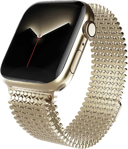 Stainless Steel Watch Band Compatible with Apple Watch Band 38mm 40mm 41mm 42mm 44mm 45mm 49mm Women Men ,Smartwatch Bands Metal Sport Loop Adjustable Strap Magnetic Clasp Molecular Structure Mesh Wristband for iWatch Series in Saudi Arabia