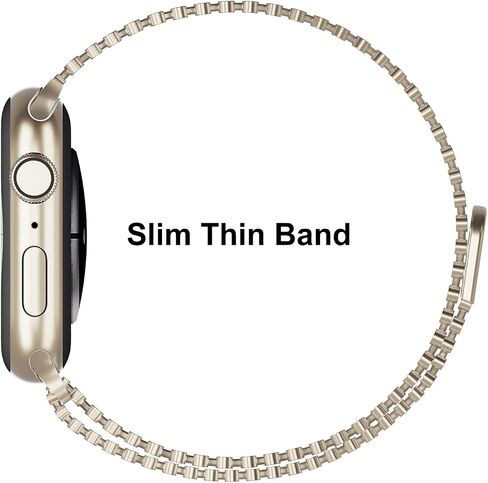 Stainless Steel Watch Band Compatible with Apple Watch Band 38mm 40mm 41mm 42mm 44mm 45mm 49mm Women Men ,Smartwatch Bands Metal Sport Loop Adjustable Strap Magnetic Clasp Molecular Structure Mesh Wristband for iWatch Series in Saudi Arabia