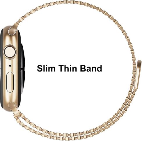 Stainless Steel Watch Band Compatible with Apple Watch Band 38mm 40mm 41mm 42mm 44mm 45mm 49mm Women Men ,Smartwatch Bands Metal Sport Loop Adjustable Strap Magnetic Clasp Molecular Structure Mesh Wristband for iWatch Series in Saudi Arabia