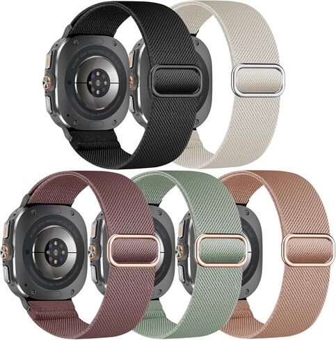 5 Pack Stretchy Nylon Band Compatible with Samsung Galaxy Ultra Watch Band 47mm (2024) Men Women, Solo Loop Soft Elastic Sport Strap Replacement Wristbands for Galaxy Watch 7 Ultra 47mm in Kuwait