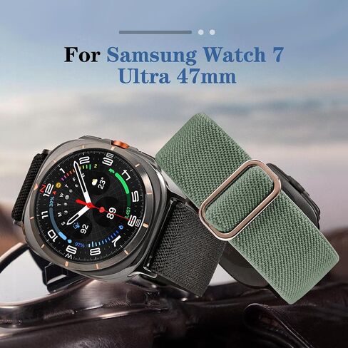 5 Pack Stretchy Nylon Band Compatible with Samsung Galaxy Ultra Watch Band 47mm (2024) Men Women, Solo Loop Soft Elastic Sport Strap Replacement Wristbands for Galaxy Watch 7 Ultra 47mm in Kuwait