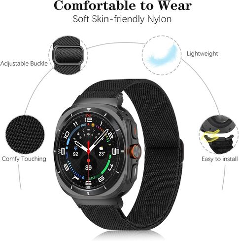 5 Pack Stretchy Nylon Band Compatible with Samsung Galaxy Ultra Watch Band 47mm (2024) Men Women, Solo Loop Soft Elastic Sport Strap Replacement Wristbands for Galaxy Watch 7 Ultra 47mm in Kuwait