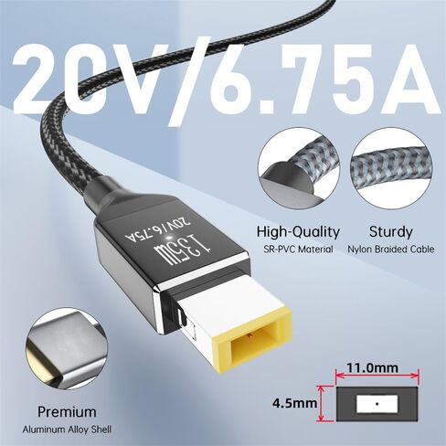 NFHK نوع C USB-C المدخلات إلى 20 فولت تيار مستمر 5.5*2.1 مللي متر انتاج الطاقة 100 واط 135 واط 140 واط 65 واط PD كبل شحن لأجهزة الكمبيوتر المحمول in Saudi Arabia