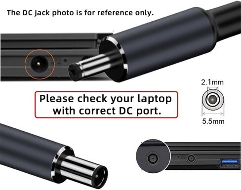 NFHK نوع C USB-C المدخلات إلى 20 فولت تيار مستمر 5.5*2.1 مللي متر انتاج الطاقة 100 واط 135 واط 140 واط 65 واط PD كبل شحن لأجهزة الكمبيوتر المحمول in Saudi Arabia
