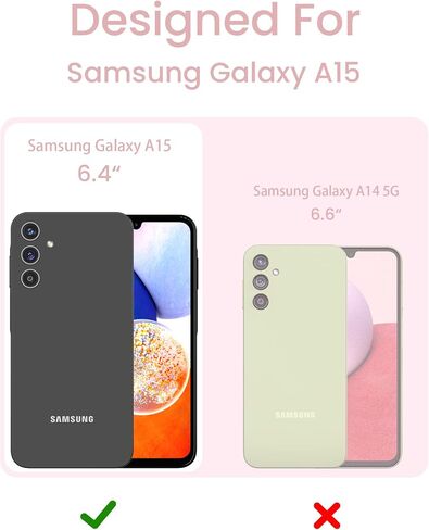 for Samsung Galaxy A15 5G Case with 2X Screen Protector, Camera Protection, Soft Anti-Scratch Microfiber Lining, Ultra Slim Liquid Silicone Protective Phone Case,Galaxy A15,Light Pink in Saudi Arabia